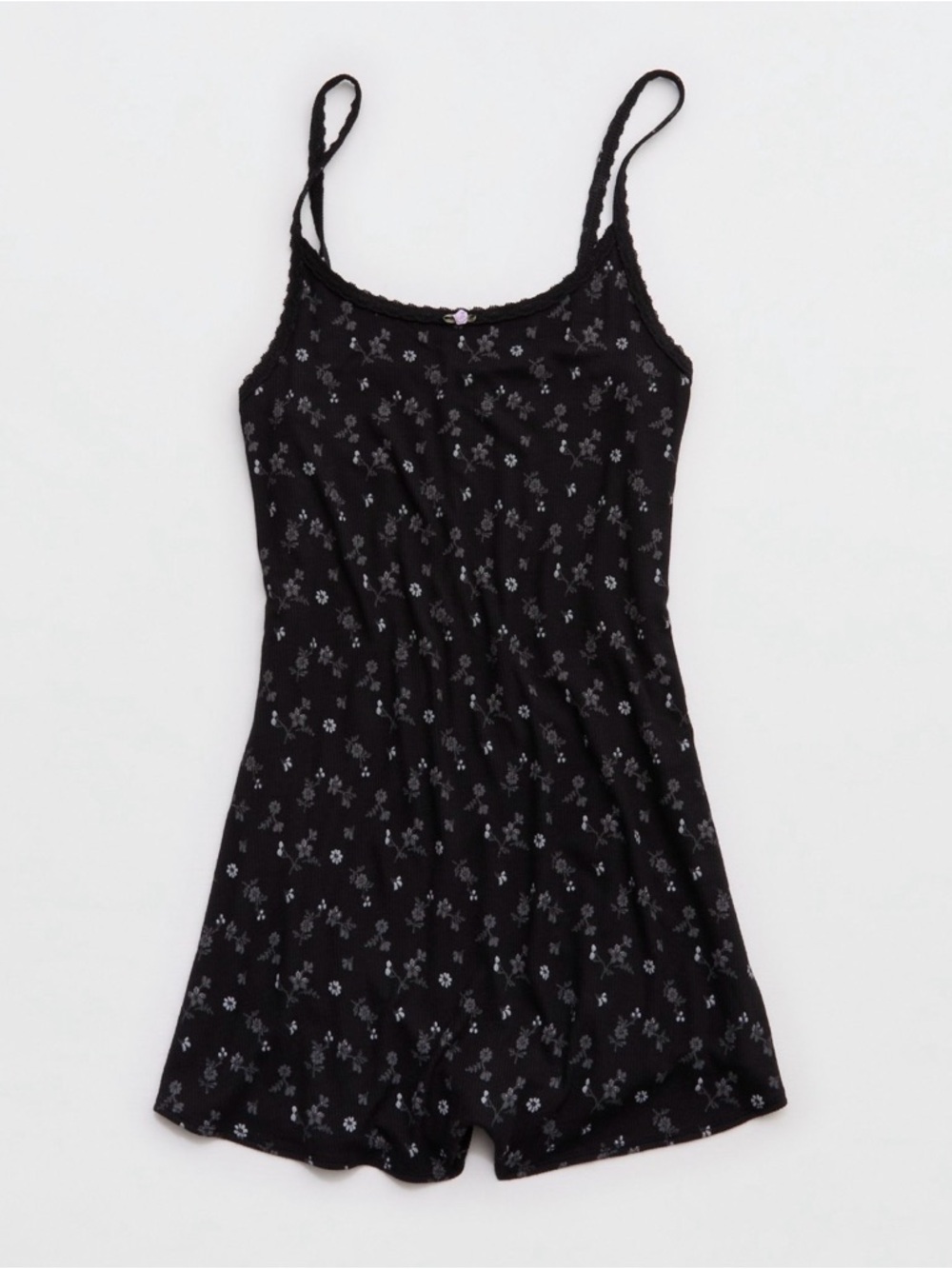 Black Floral Cami Sleep Romper